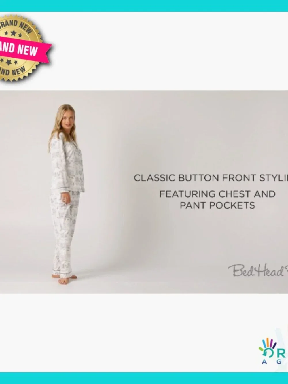 Organic Cotton Long Sleeve Pajama Set Classic Retro Lounge Wear Matching Top